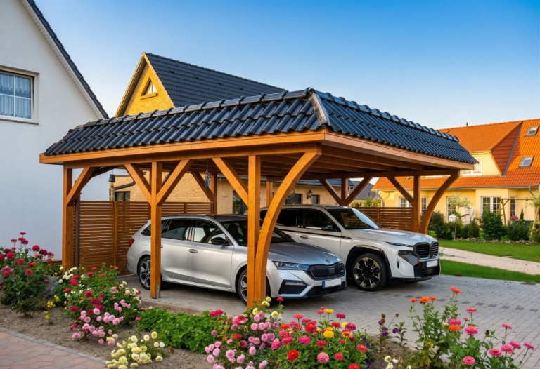 Premium Carport-Lösung in Vorpommern mit massiven Holzquerschnitten